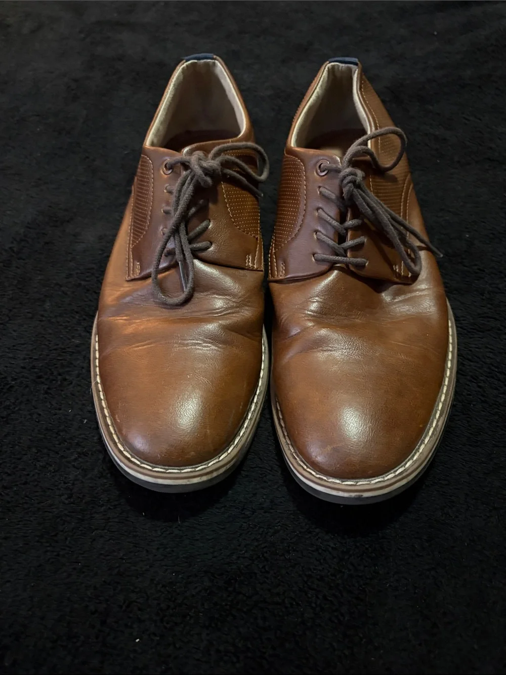 Apt 9 Men's size 9.5 Brown Leather Casual Lace-Up Shoes